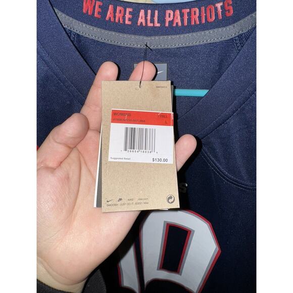 Nike On Field NFL Mac Jones New England Patriots Jersey Blue Women’s Size Large - Picture 3 of 7